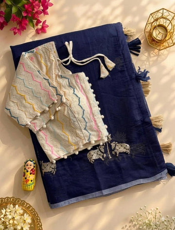 Premium chenderi cotton saree