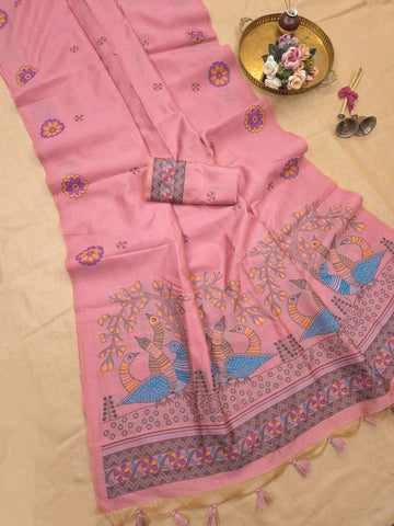 Soft jute linen saree