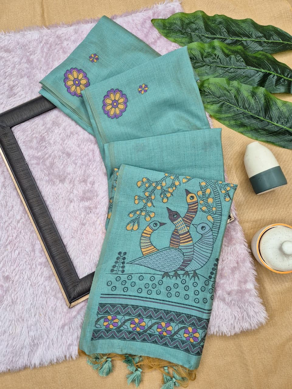 Soft jute linen saree