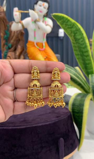 Beautiful Lakshmi devi earrings with pushback