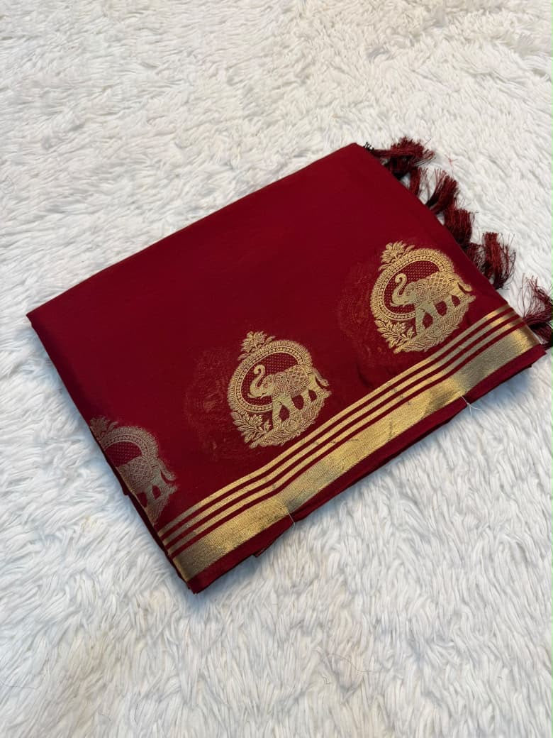 Viscose crep chiffon georgette saree