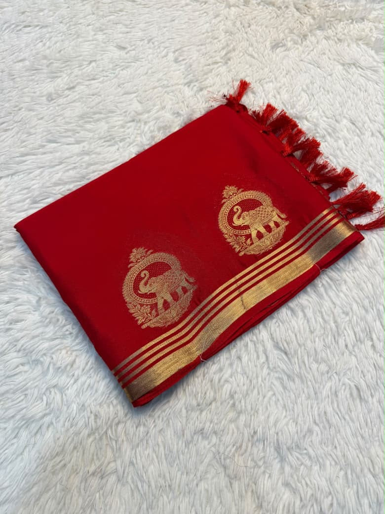 Viscose crep chiffon georgette saree