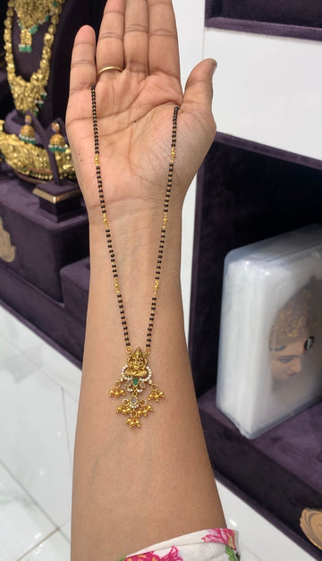 Beautiful Lakshmi devi idol Blackbeads chain 18 inchs long