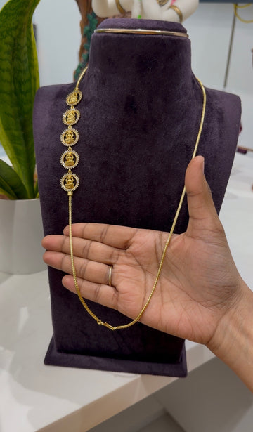 Beautiful Lakshmi devi side pendant thali chain 24 inchs long