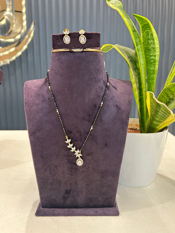 Beautiful Diamond Replica pendant set with blackbeads chain 18 inchs long