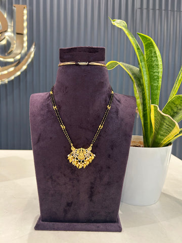 Beautiful Lakshmi devi pendant with Blackbeads chain 18 inchs long