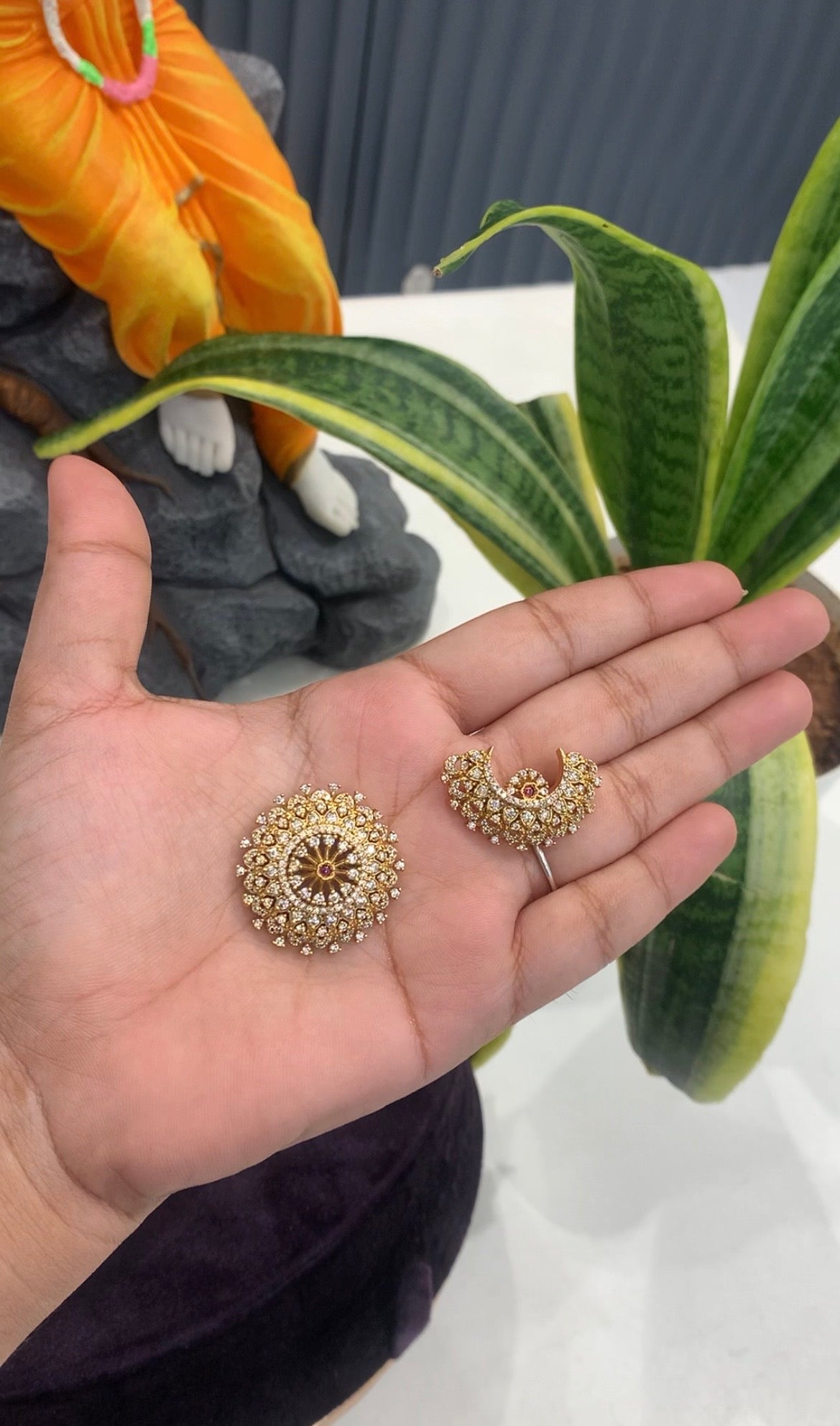 Beautiful sun and moon hair pins with back pin