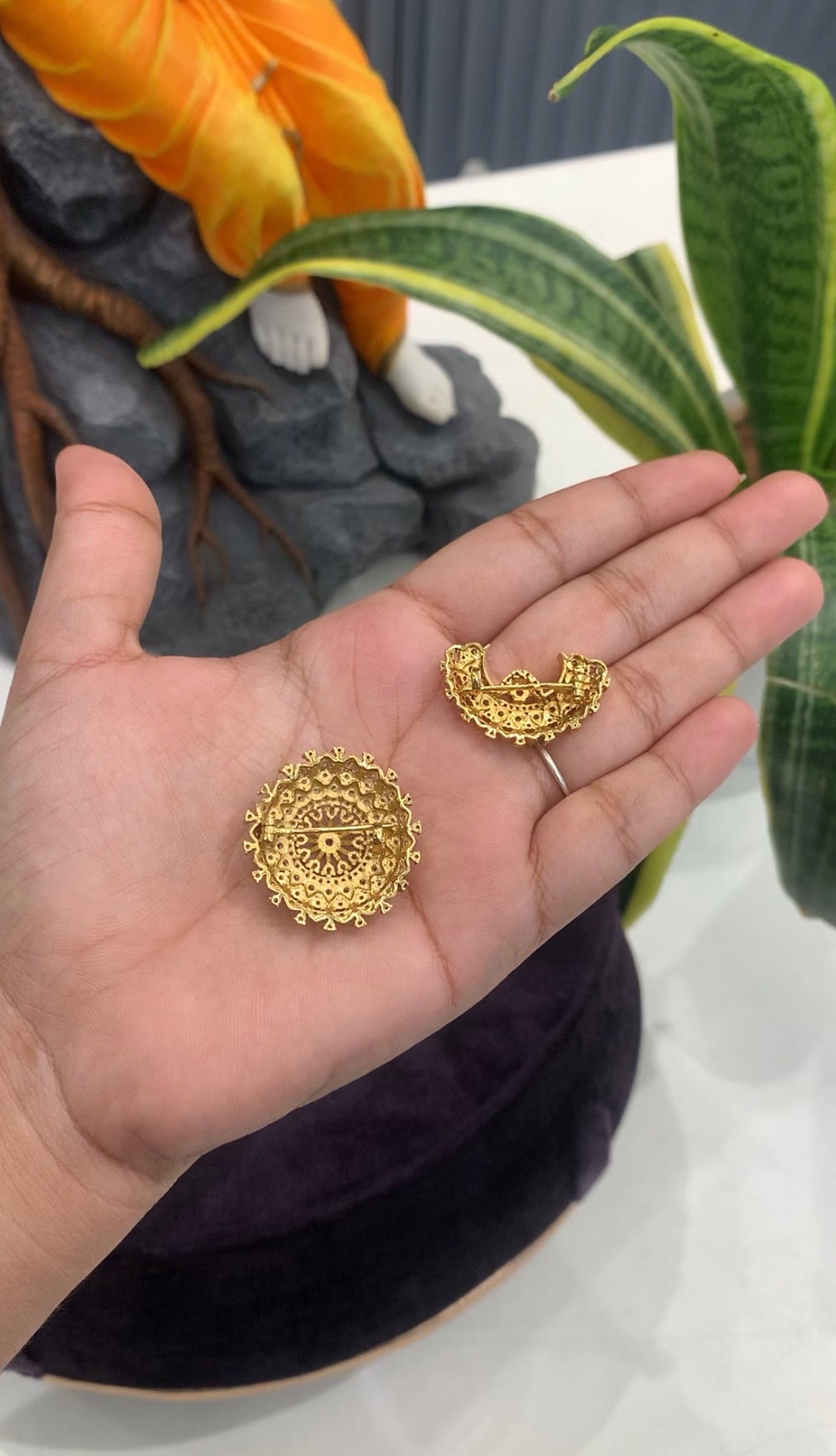 Beautiful sun and moon hair pins with back pin