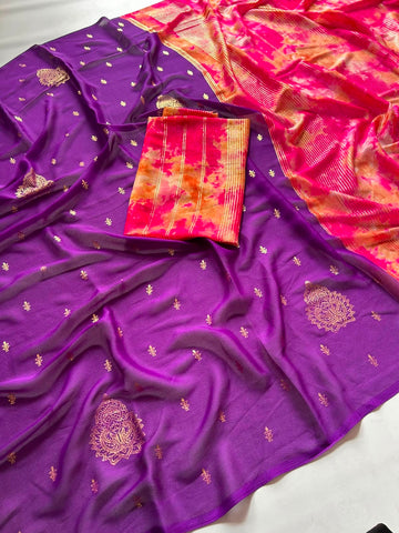 Soft moss chiffon saree