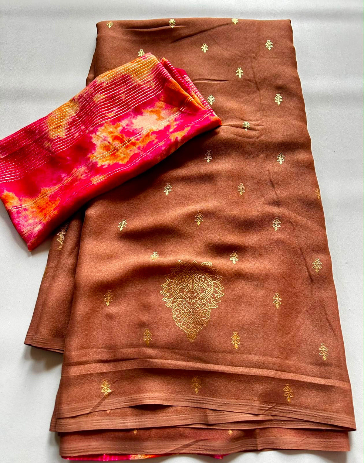 Soft moss chiffon saree