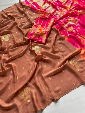 Soft moss chiffon saree