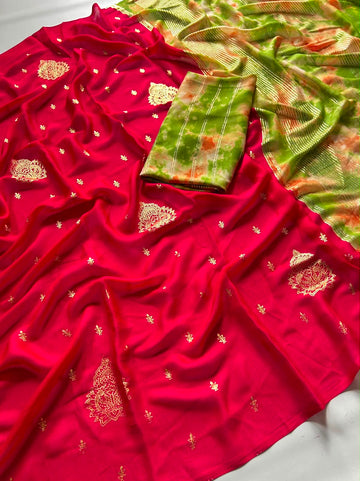 Soft moss chiffon saree