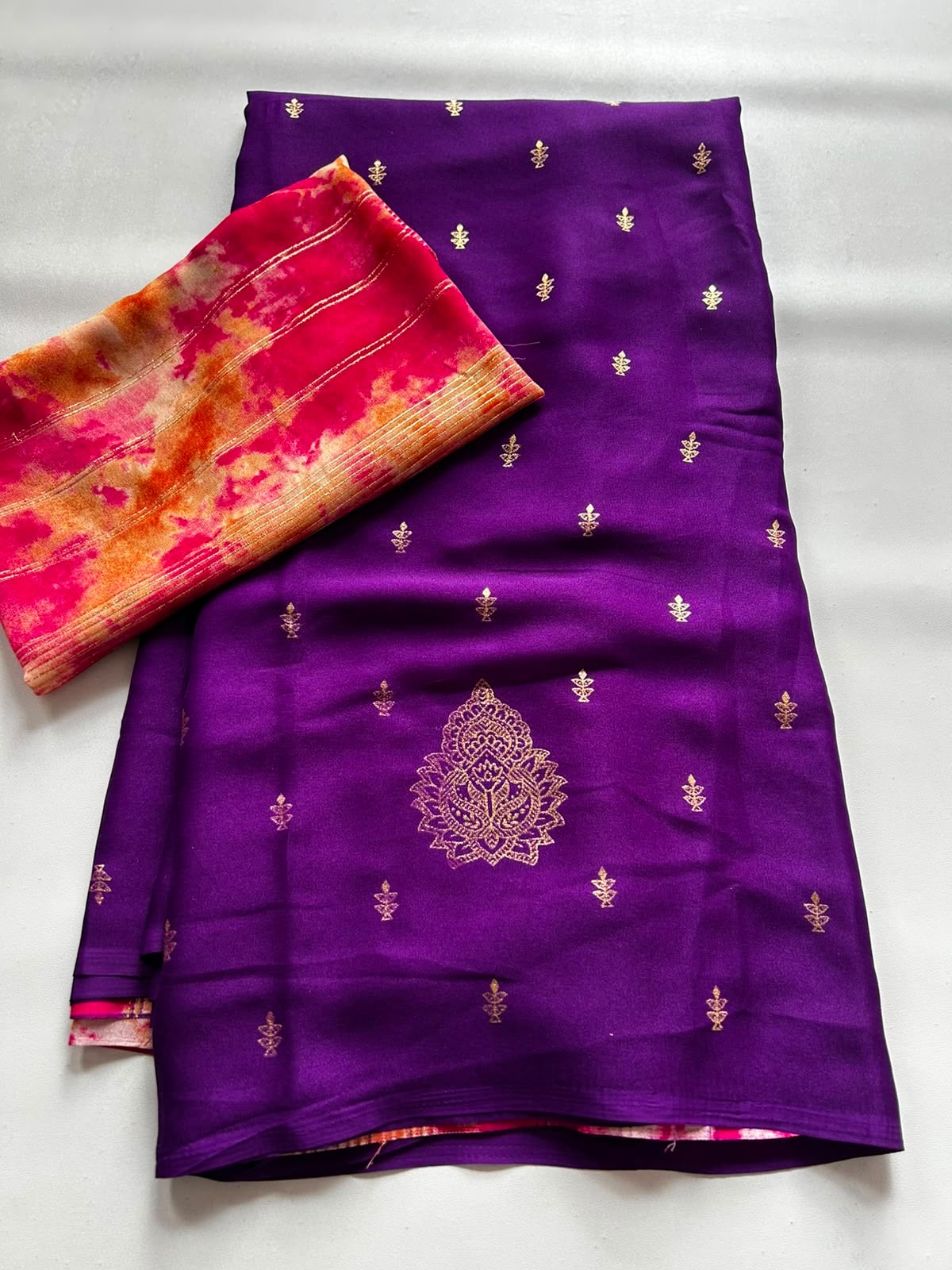 Soft moss chiffon saree