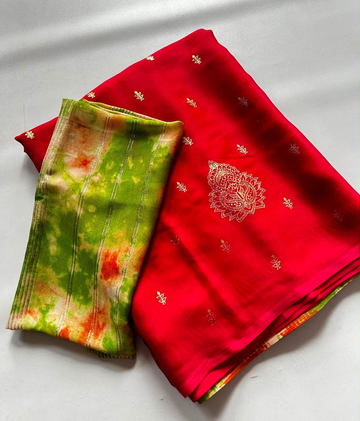 Soft moss chiffon saree