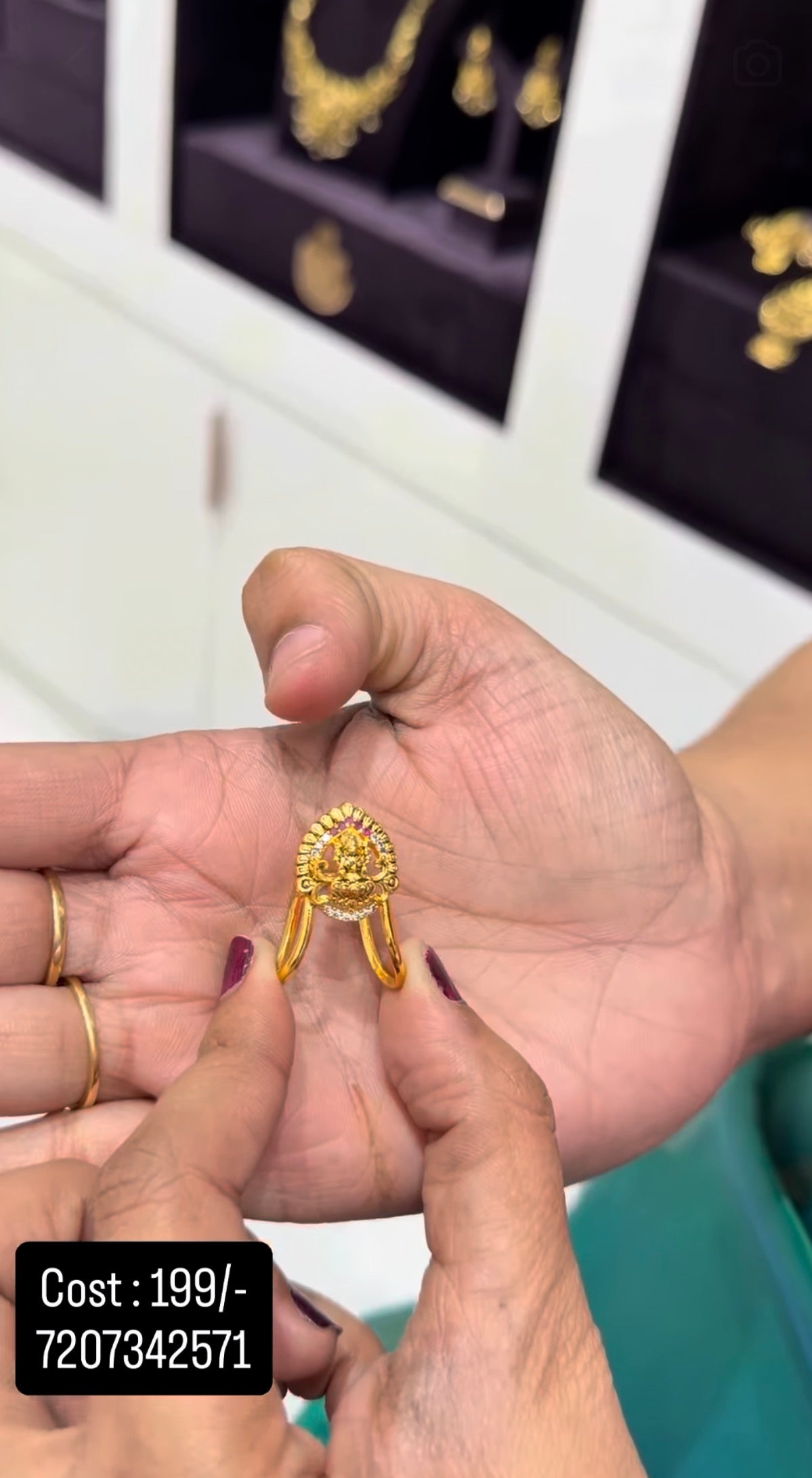 Beautiful Lakshmi devi finger ring