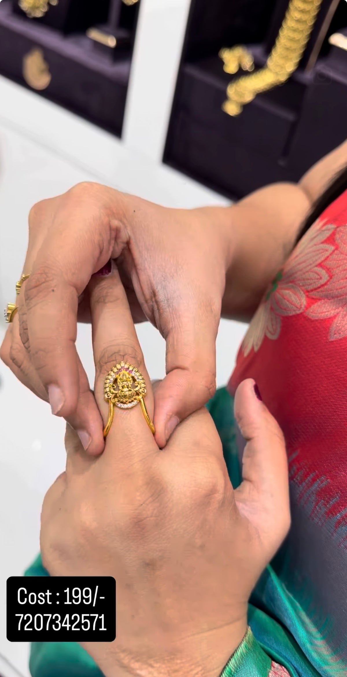 Beautiful Lakshmi devi finger ring