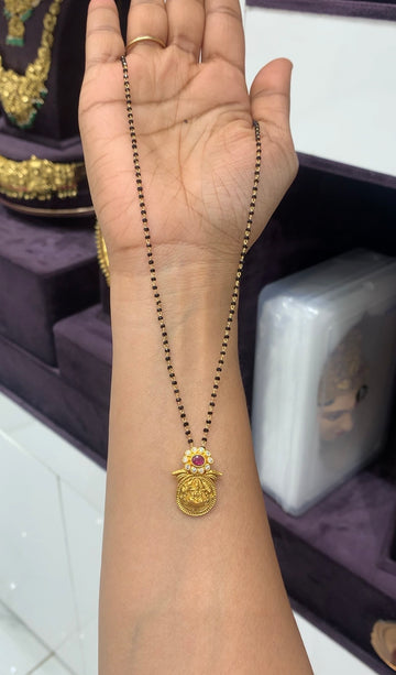 Beautiful kasula model locket with Blackbeads chain 18 inchs long
