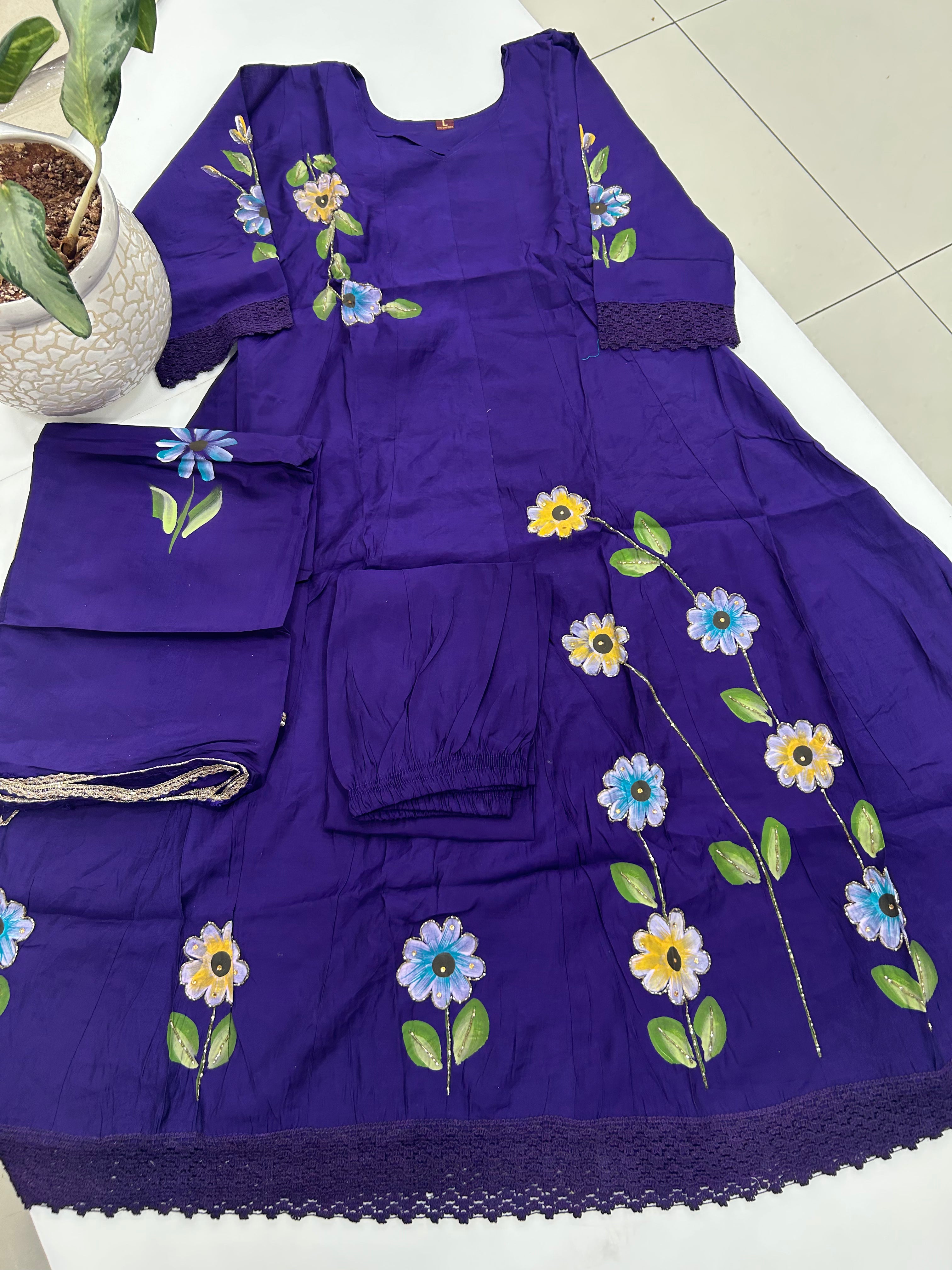 Mul chenderi A-line 3-piece set