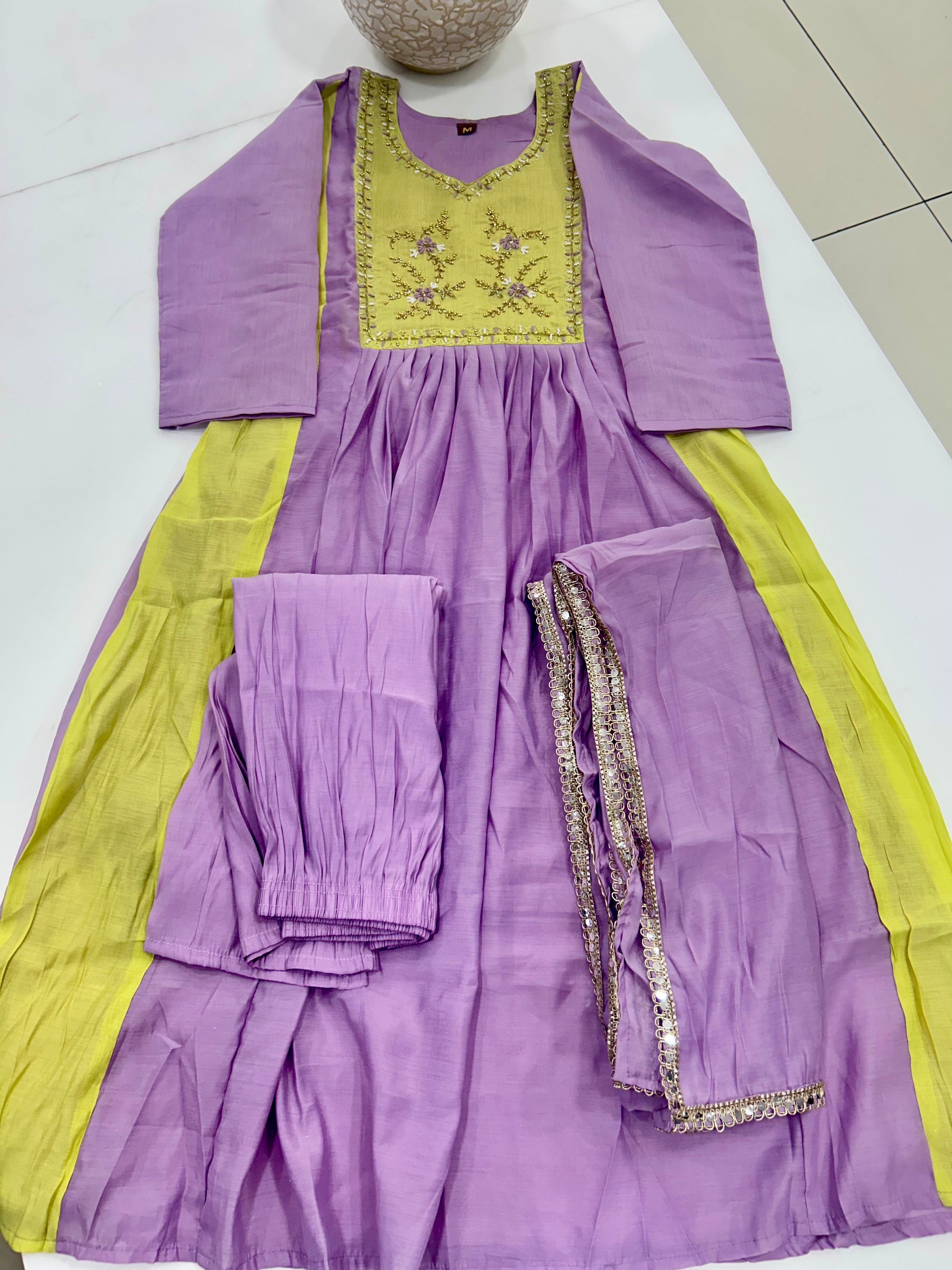 Mul chenderi A-line 3-piece set