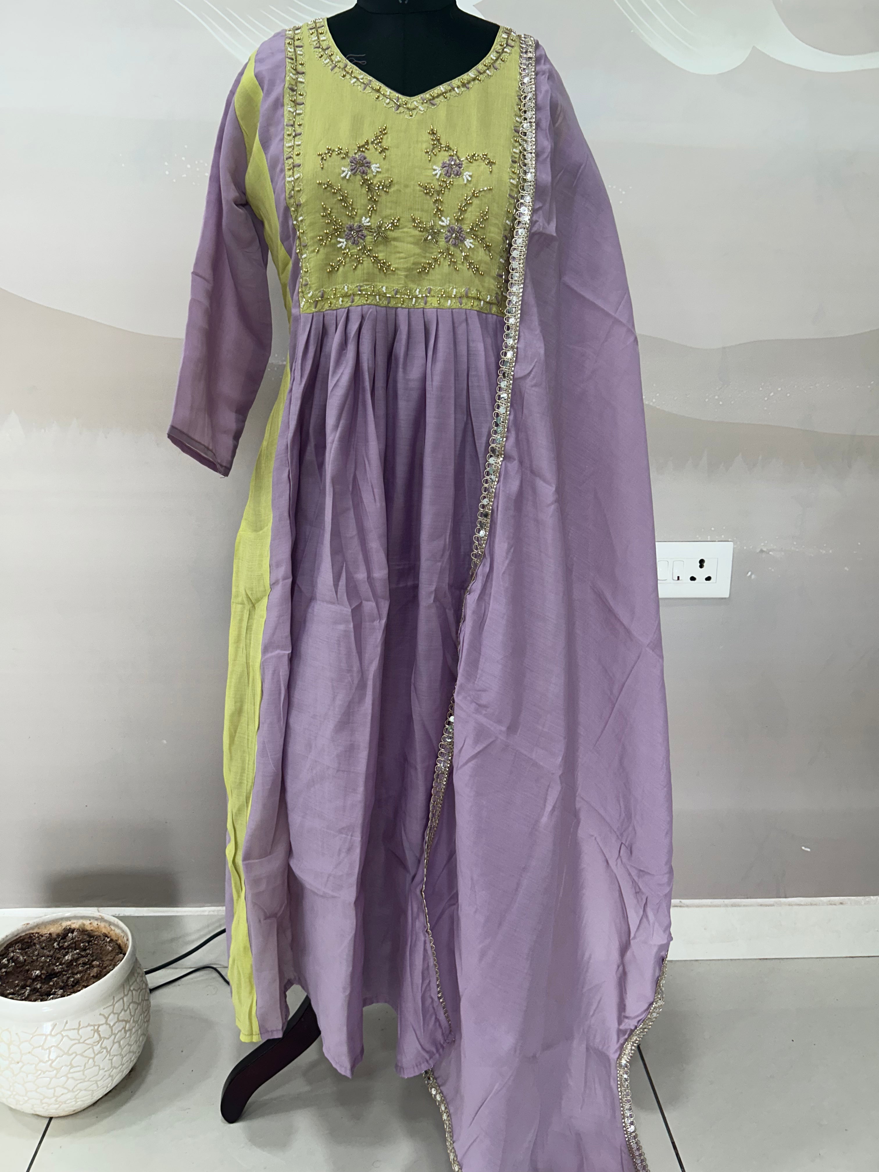 Mul chenderi A-line 3-piece set
