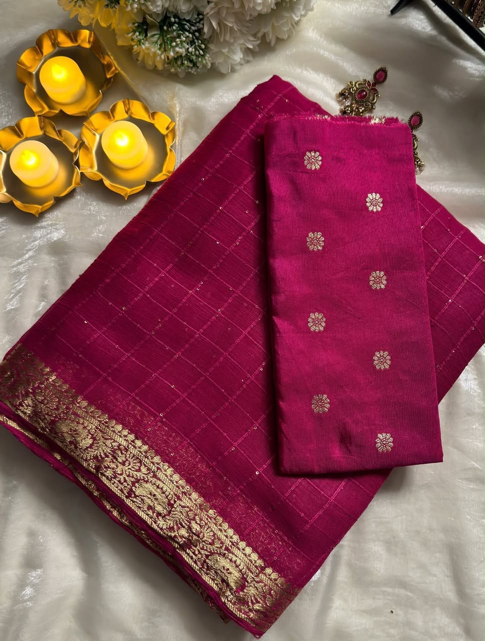 Viscose georgette saree