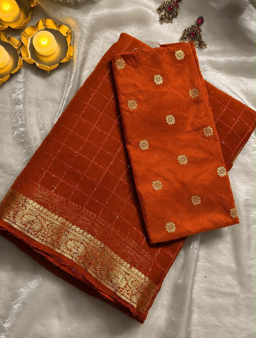 Viscose georgette saree