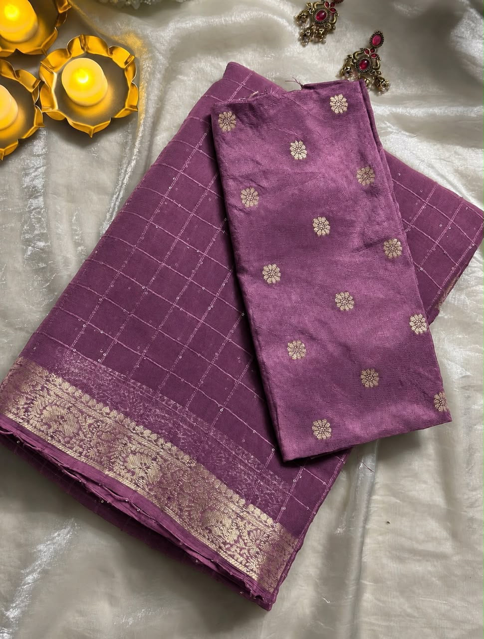 Viscose georgette saree
