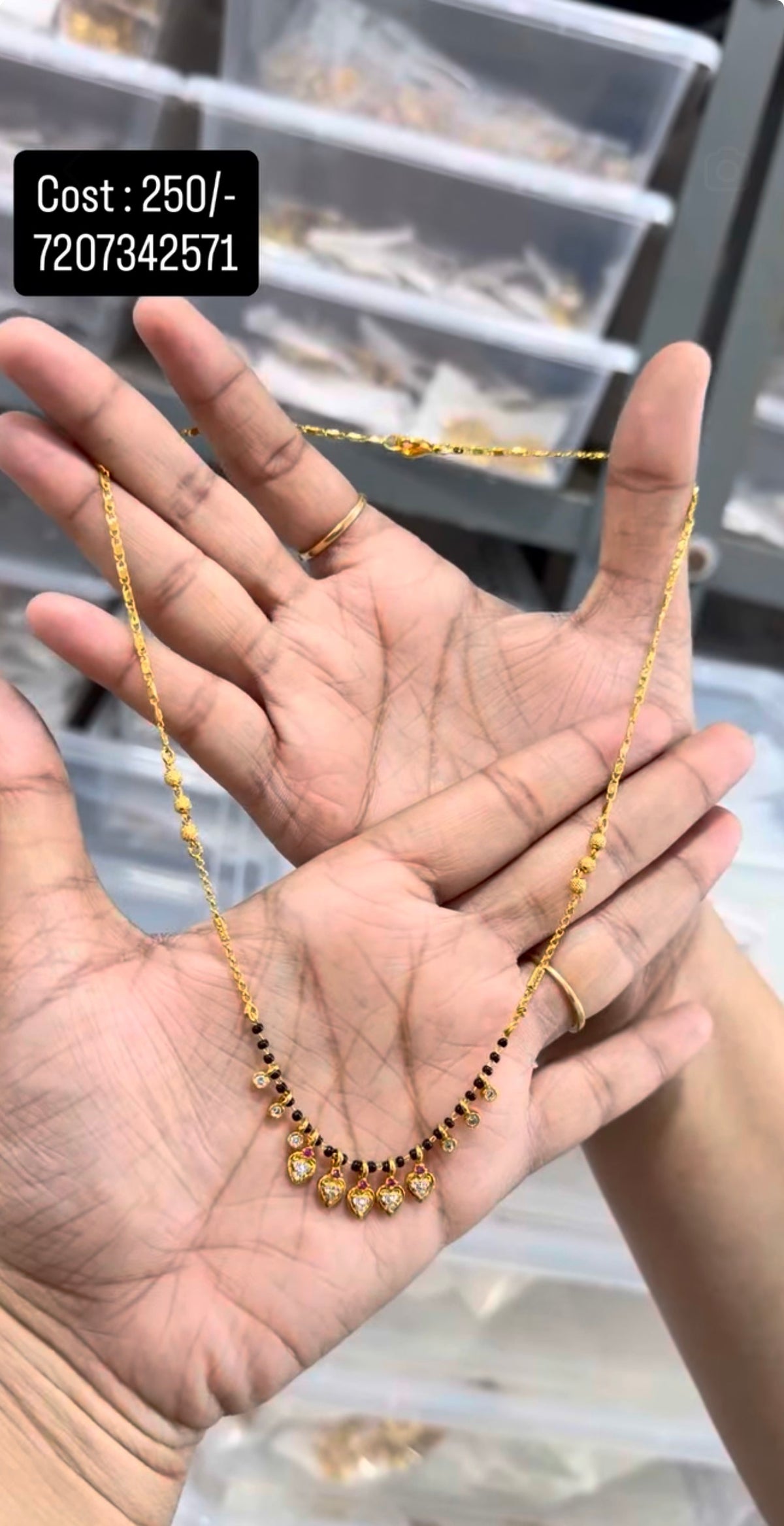 Beautiful black beads chain 18 inchs long