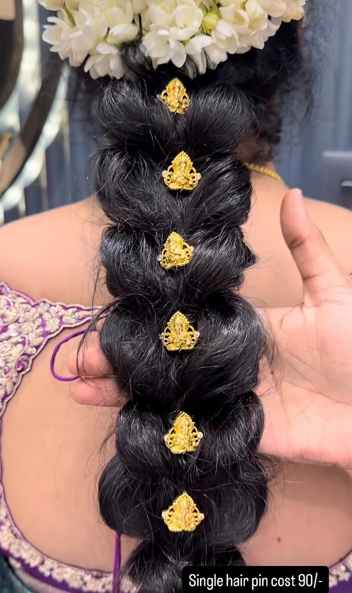 Beautiful Traditional Ganesh HairPin With BackHook ( Single piece)