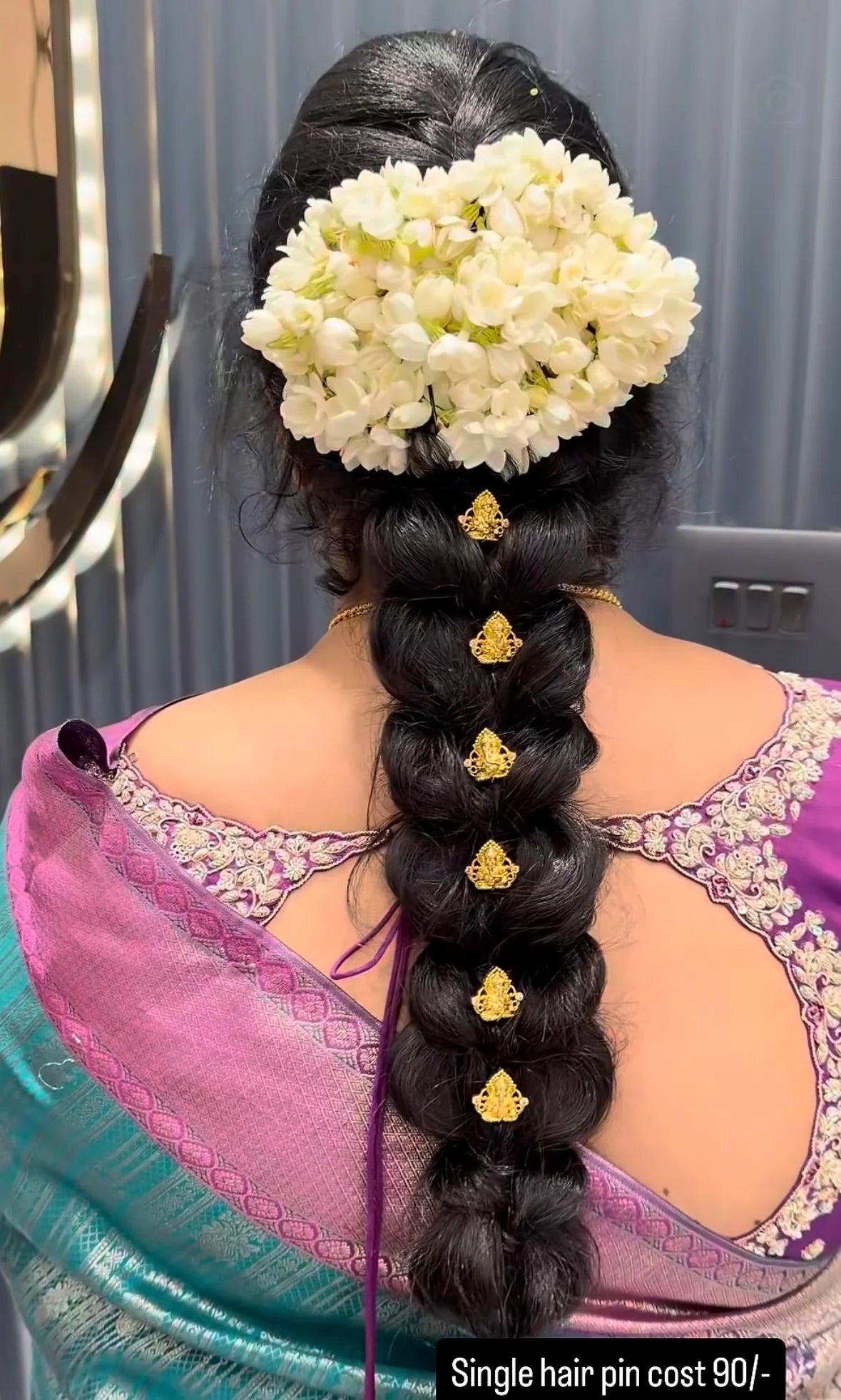 Beautiful Traditional Ganesh HairPin With BackHook ( Single piece)