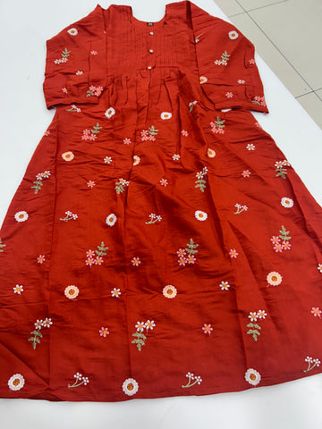 Beautiful Mul chenderi frocks