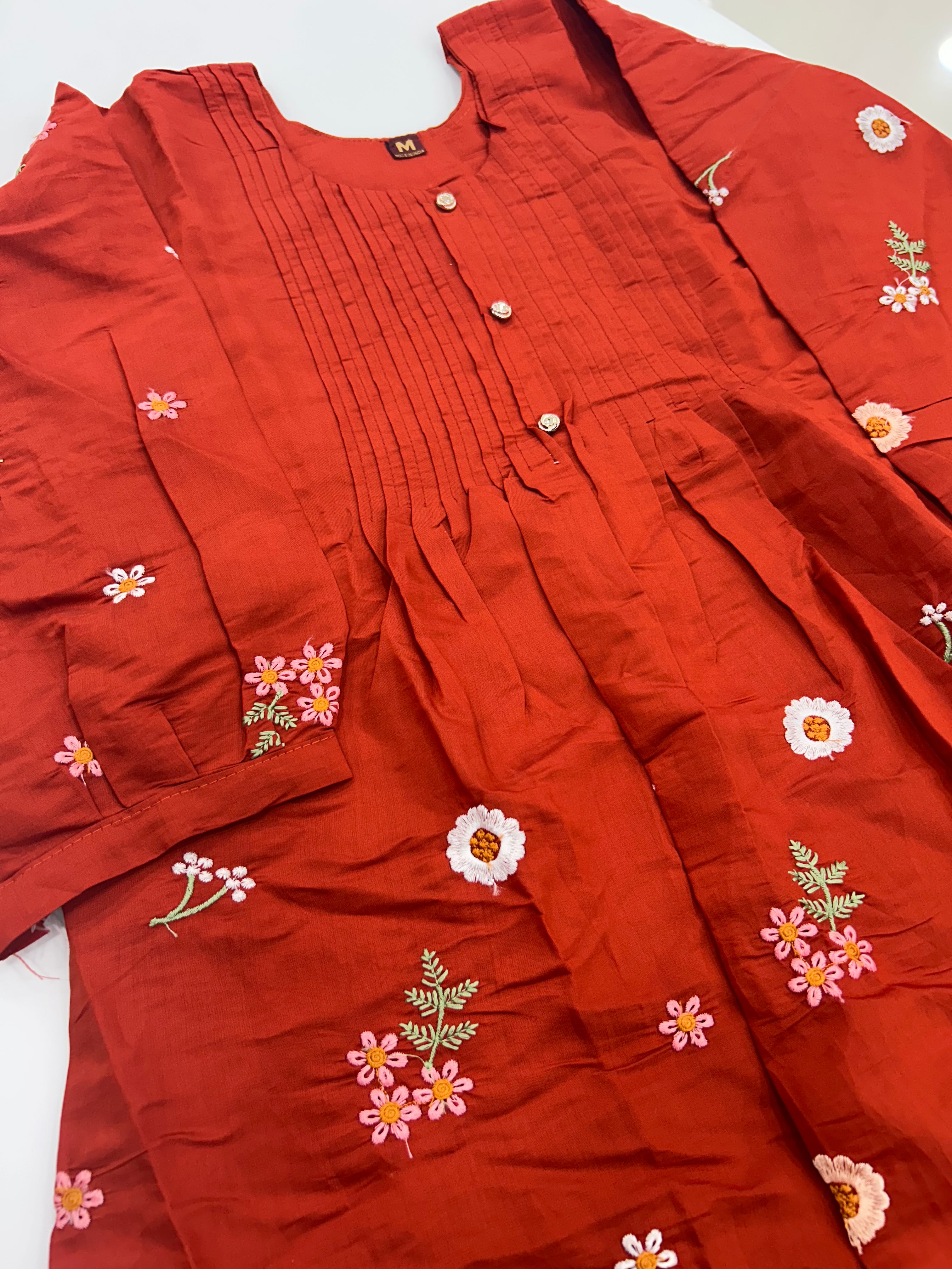 Beautiful Mul chenderi frocks