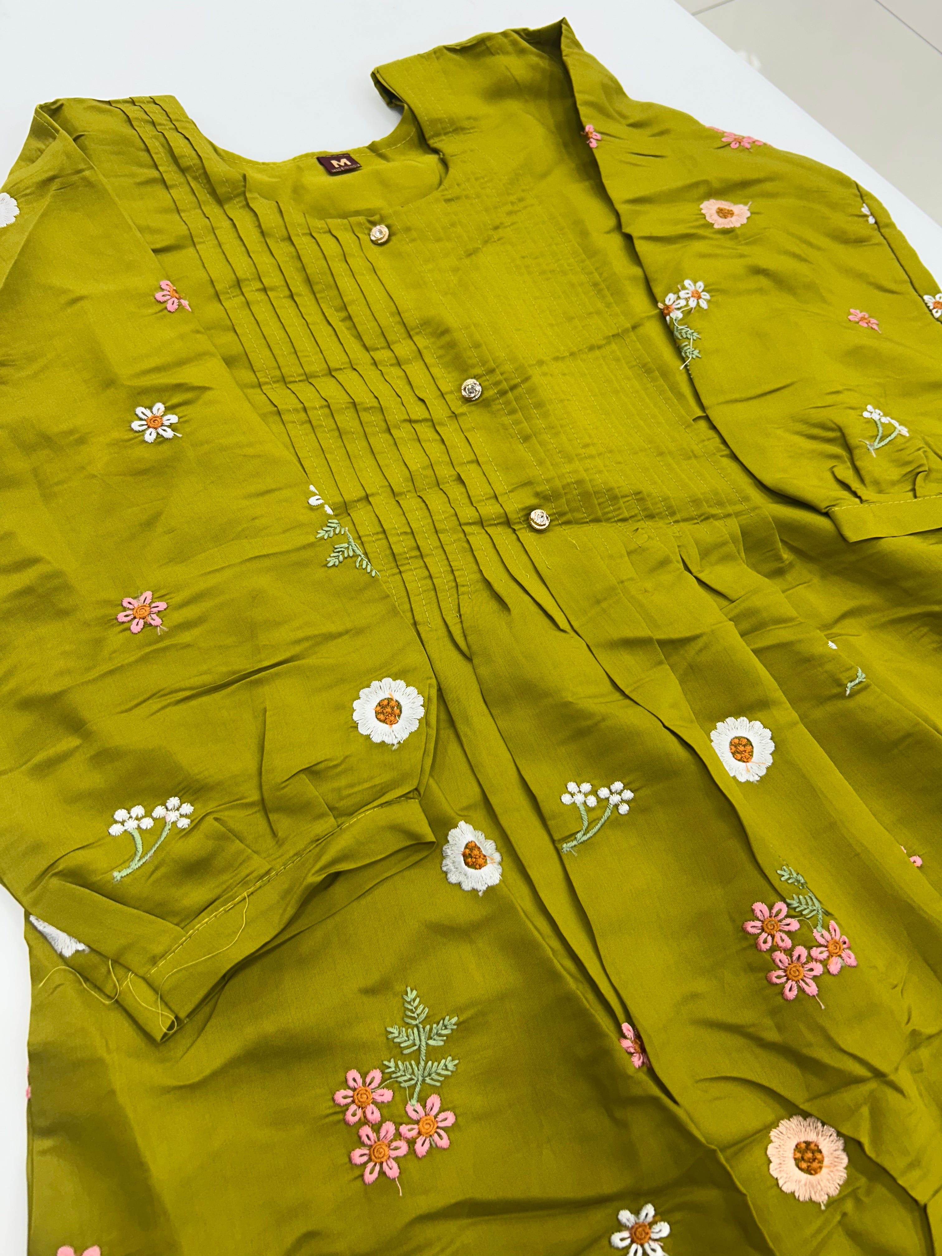 Beautiful Mul chenderi frock