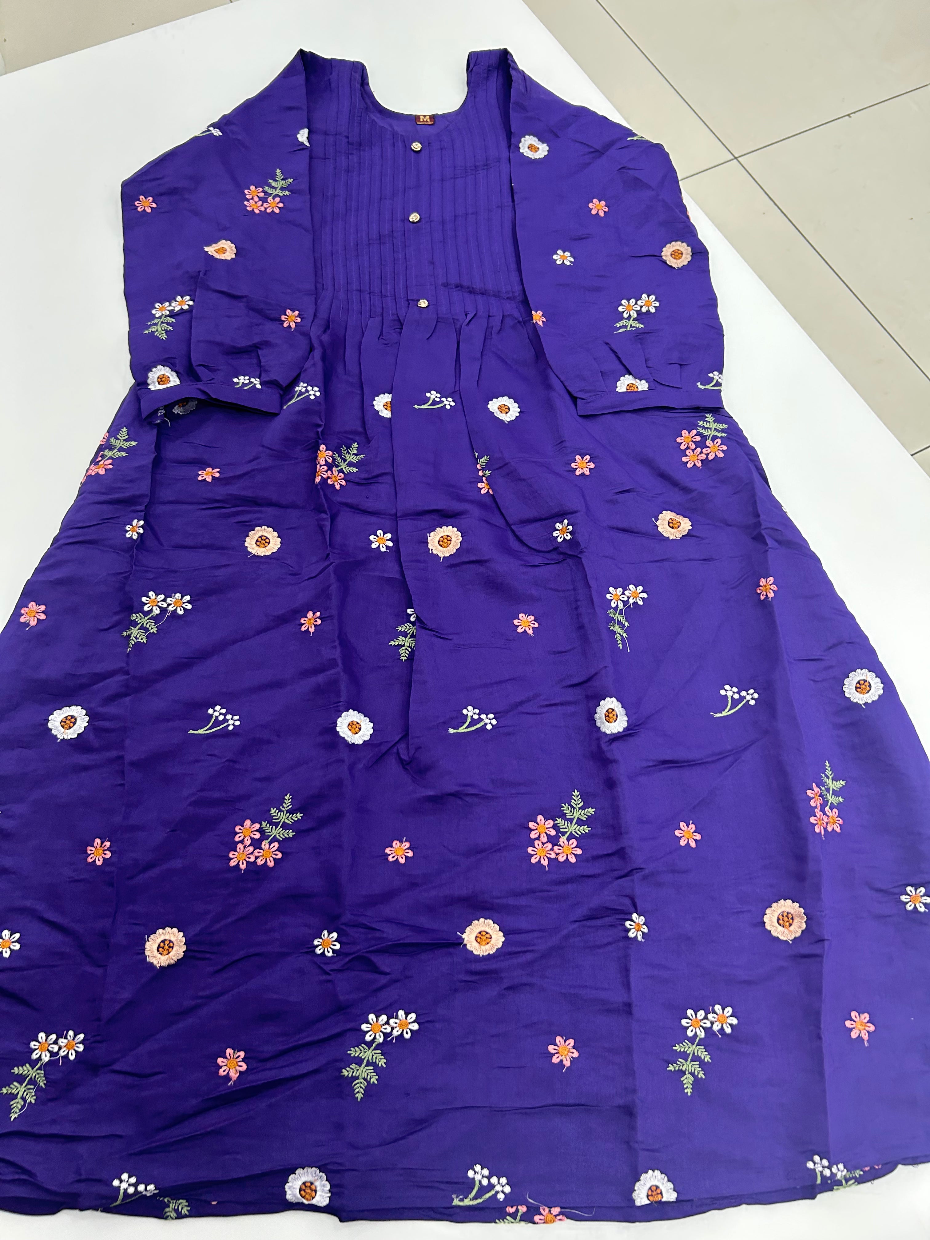 Beautiful Mul chenderi frock