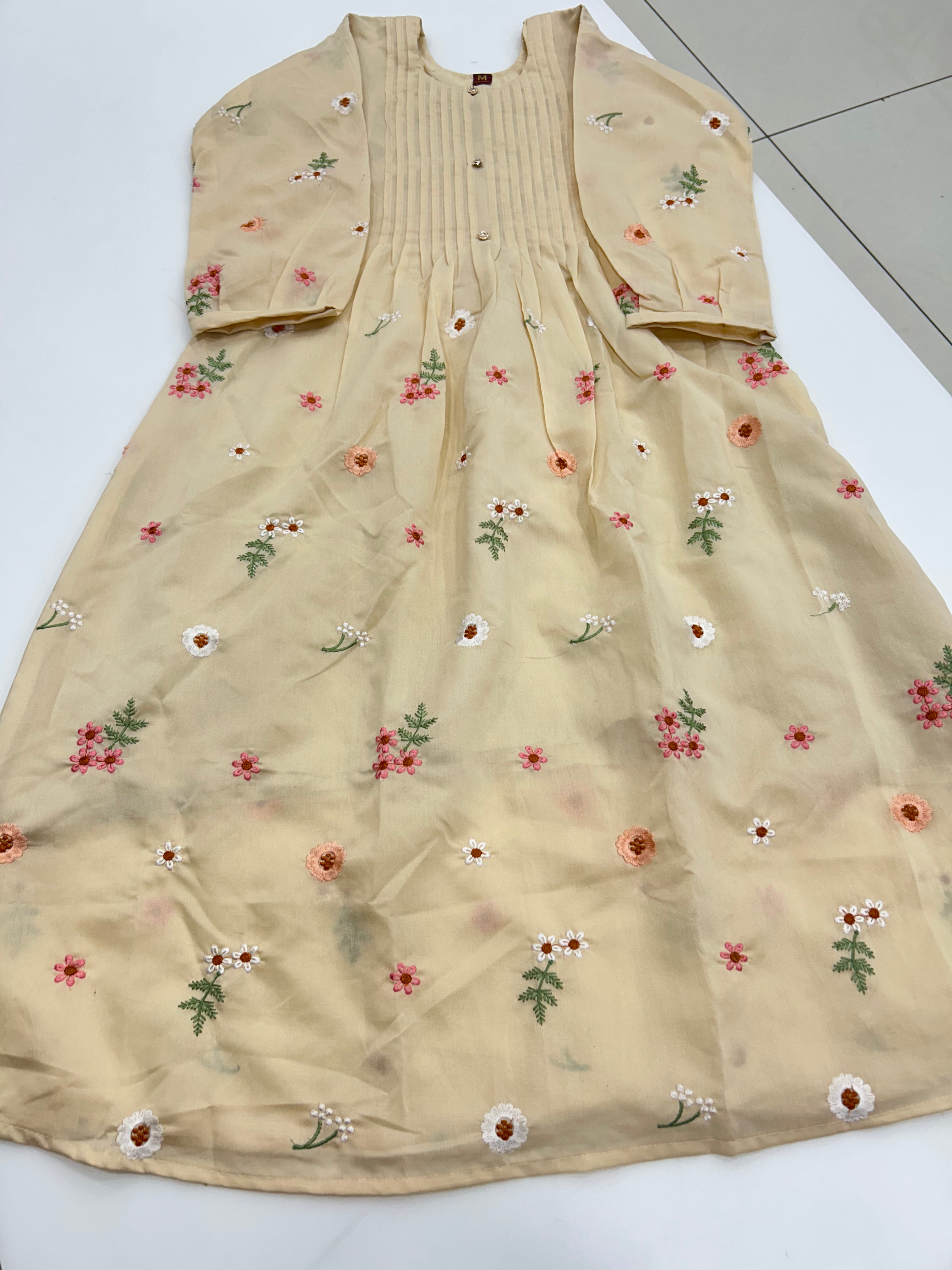 Beautiful Mul chenderi frock