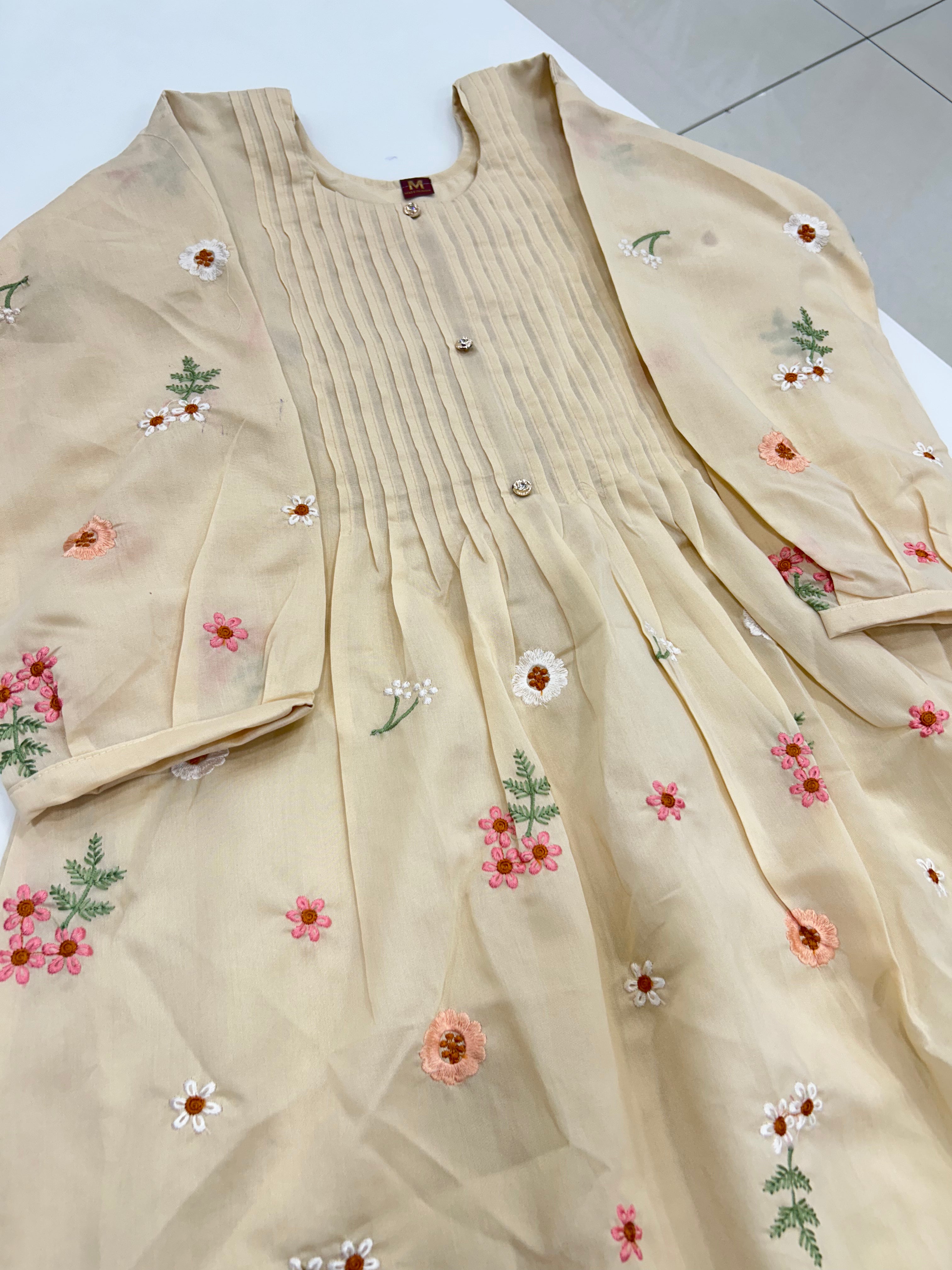 Beautiful Mul chenderi frock