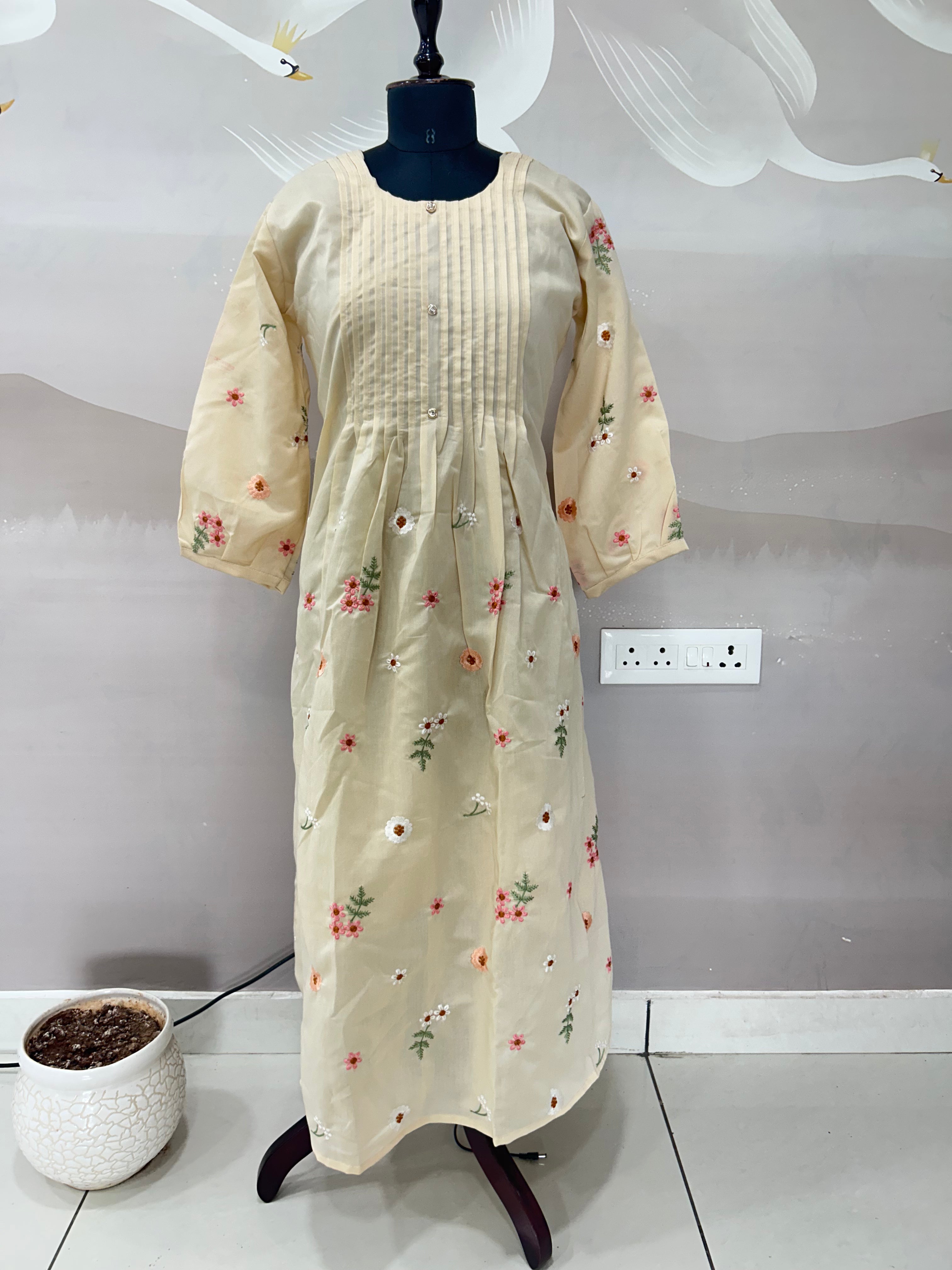 Beautiful Mul chenderi frock