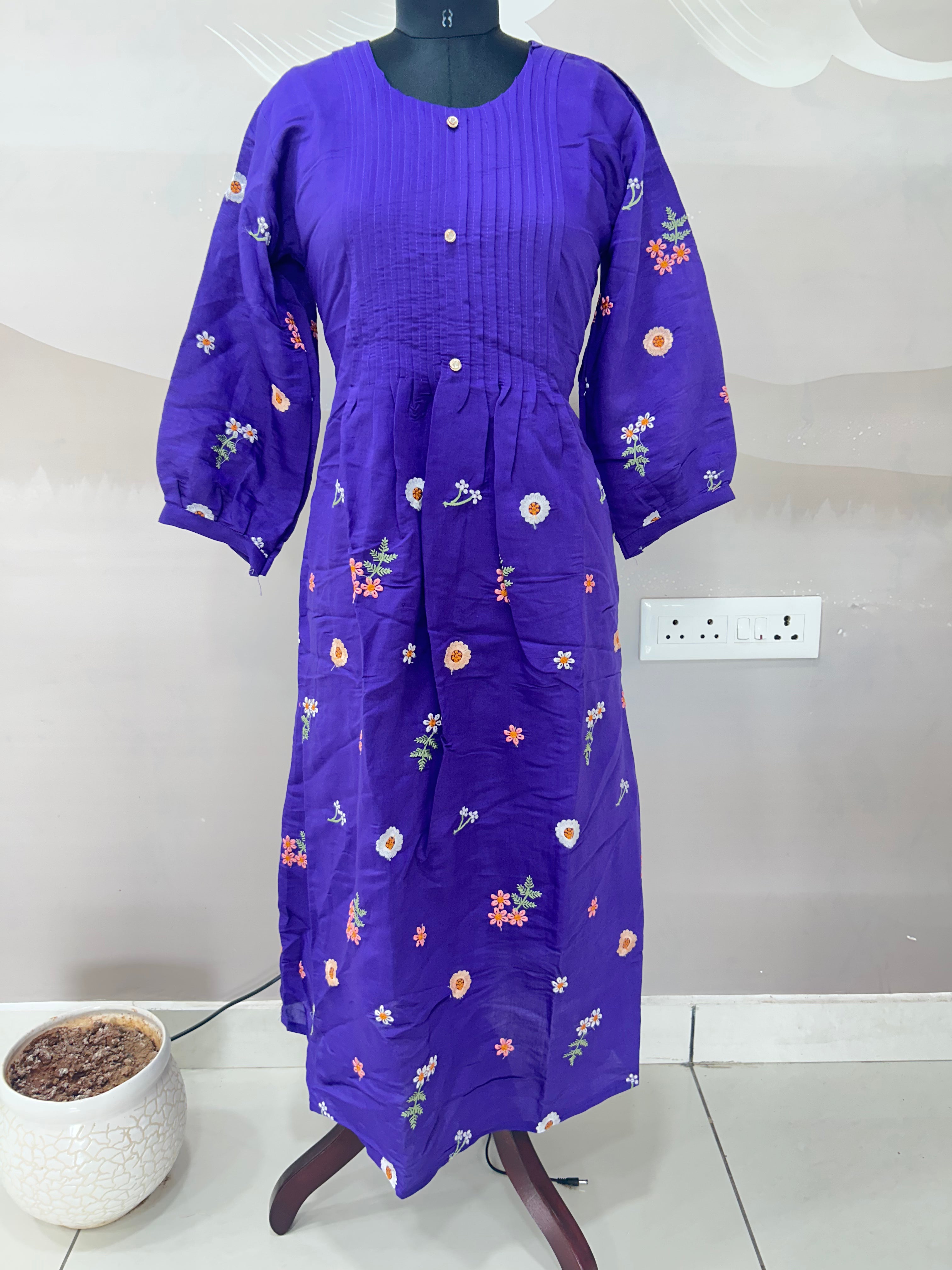 Beautiful Mul chenderi frock
