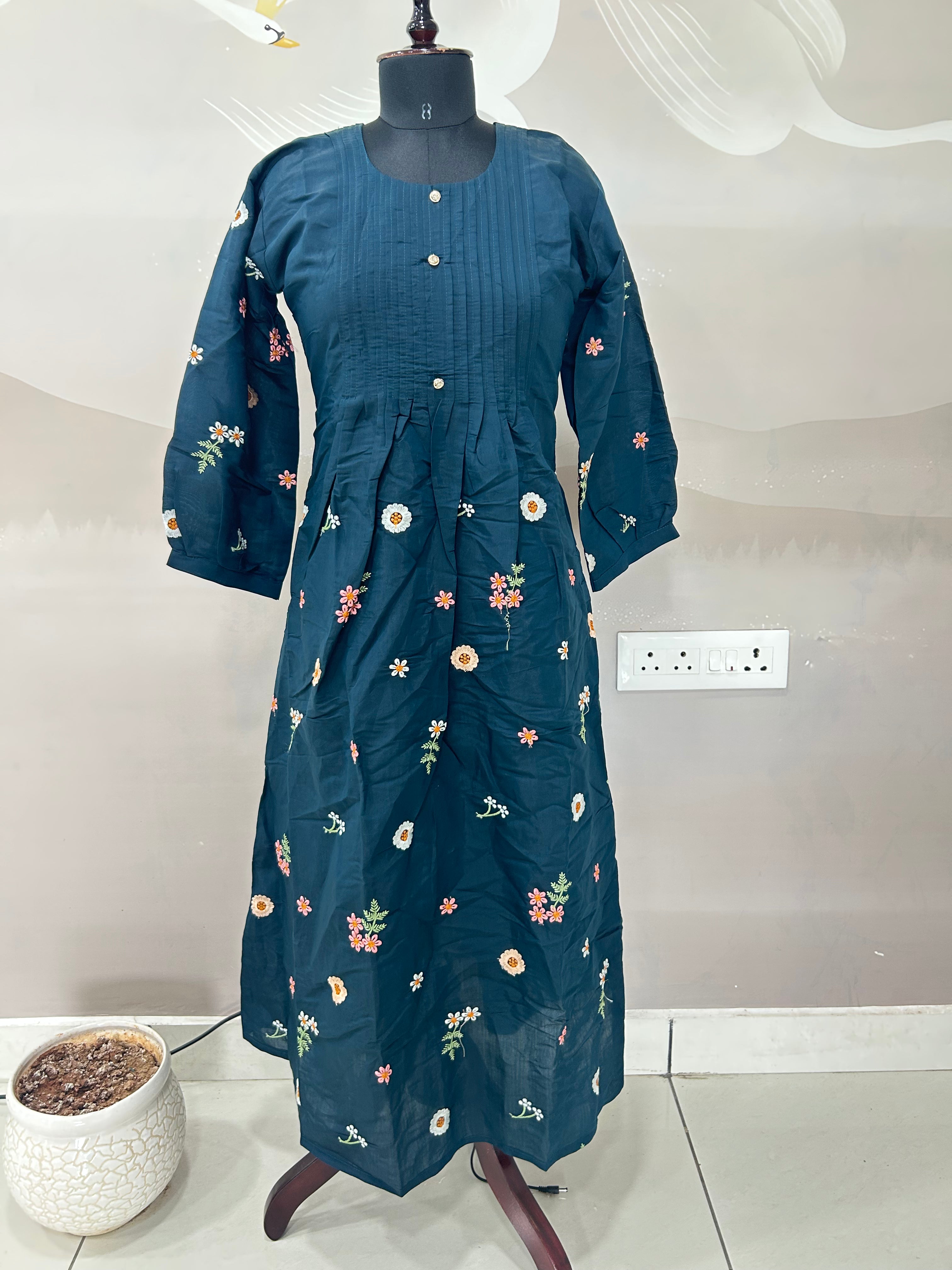 Beautiful Mul chenderi frocks