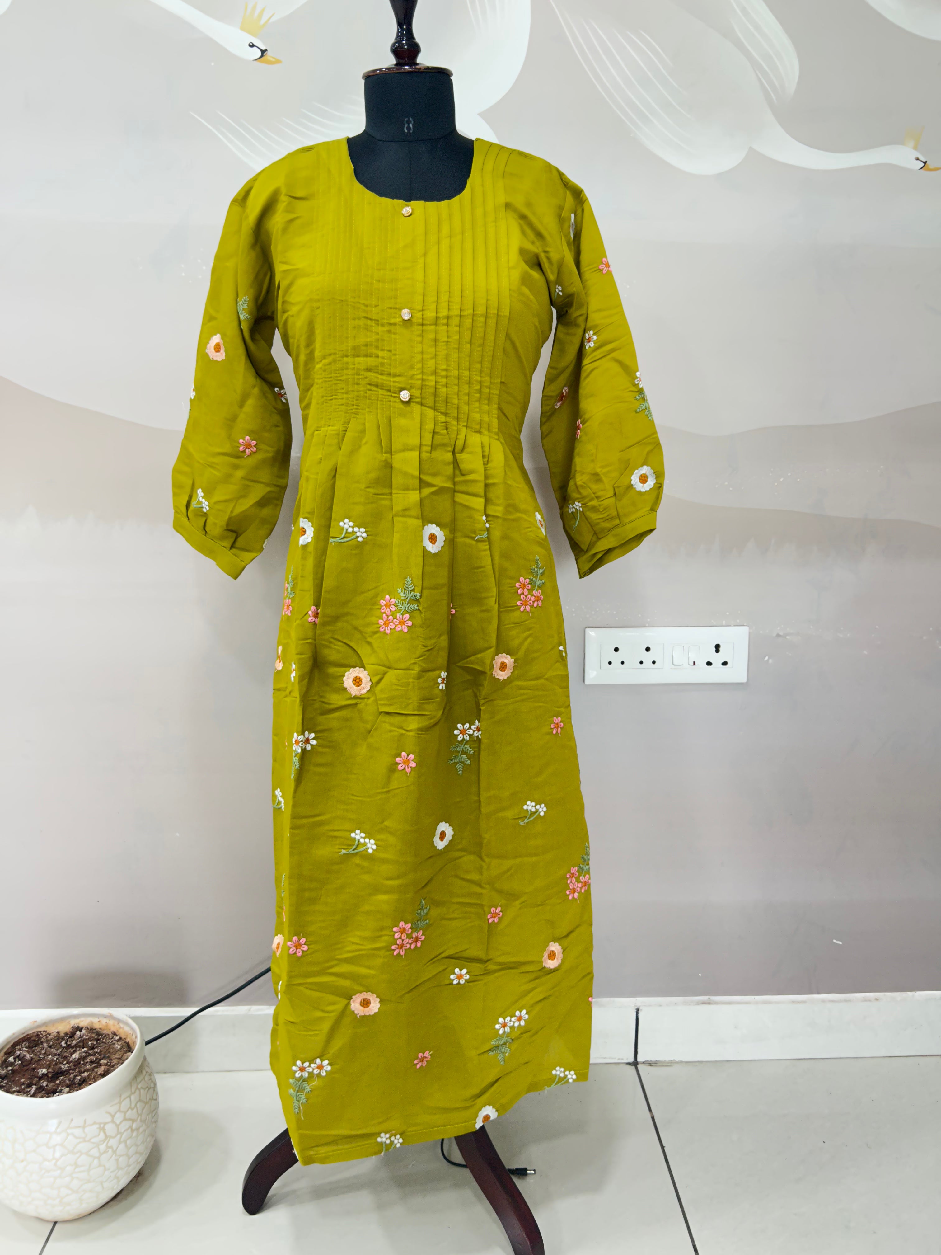 Beautiful Mul chenderi frock