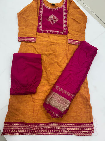 Cotton straight cut 3-piece set