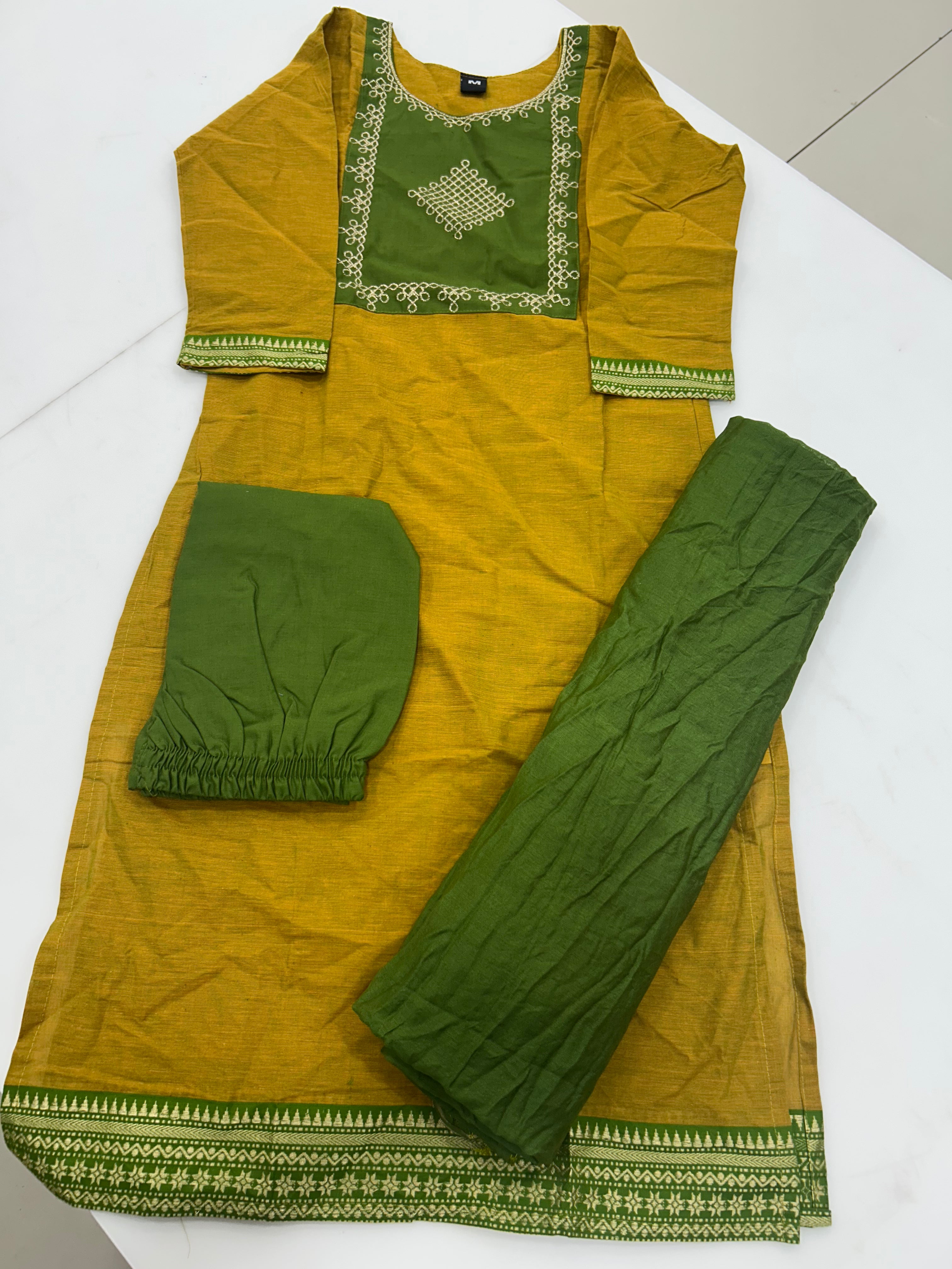 Cotton straight cut 3-piece set