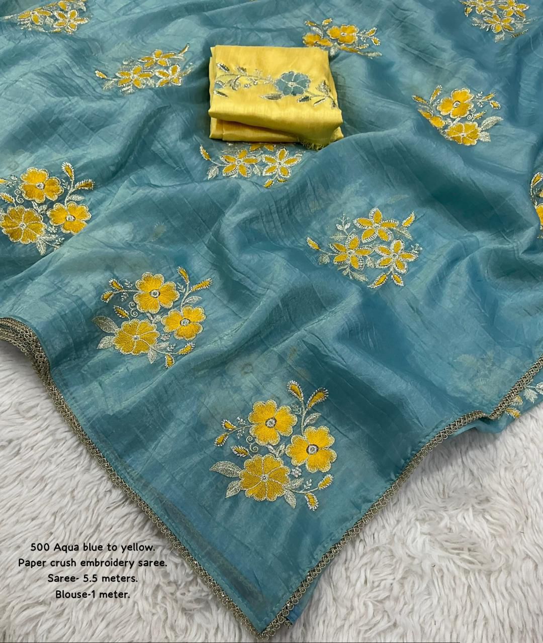Soft paper crush saree