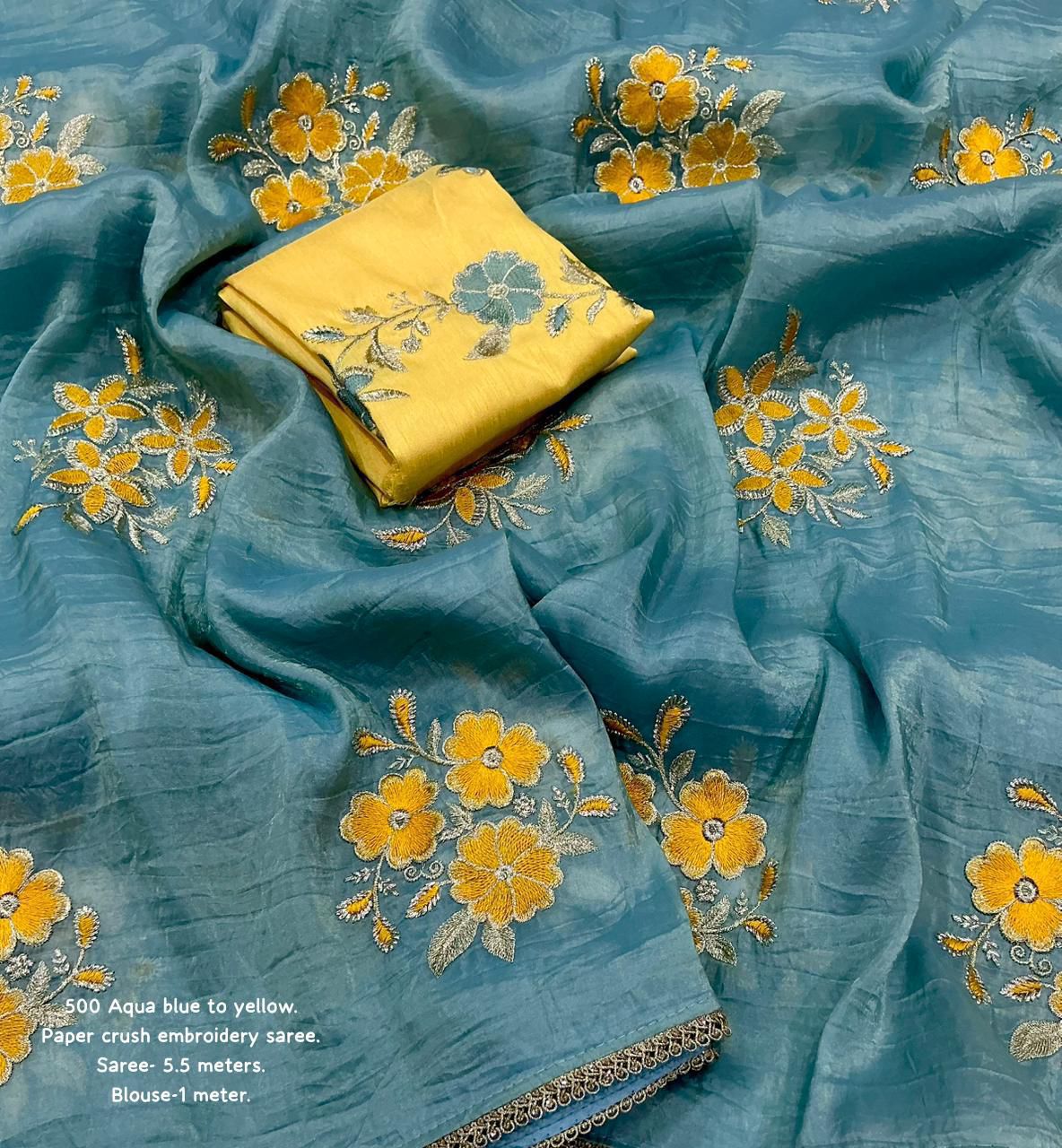 Soft paper crush saree