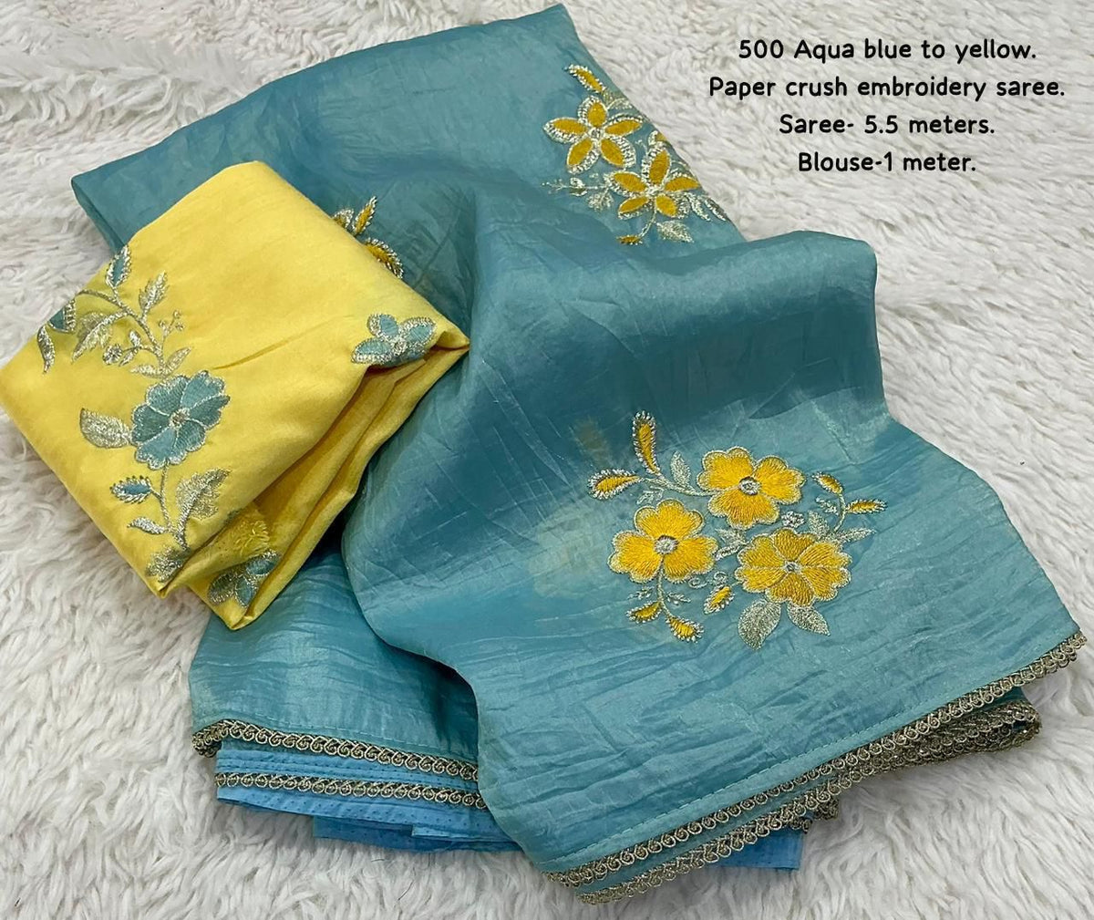 Soft paper crush saree