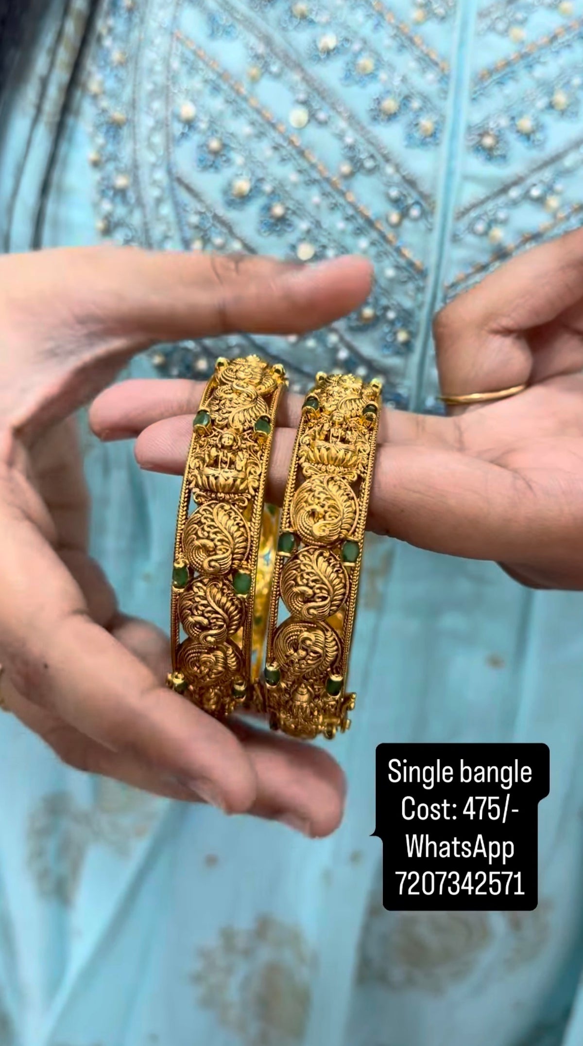 Beautiful peacock design & Lakshmi devi openble bangle (single bangle)