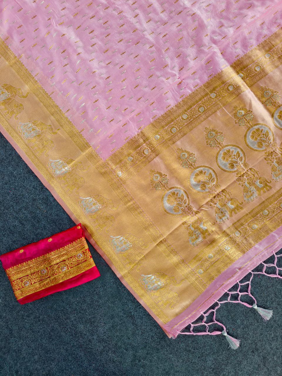 Soft teby silk saree
