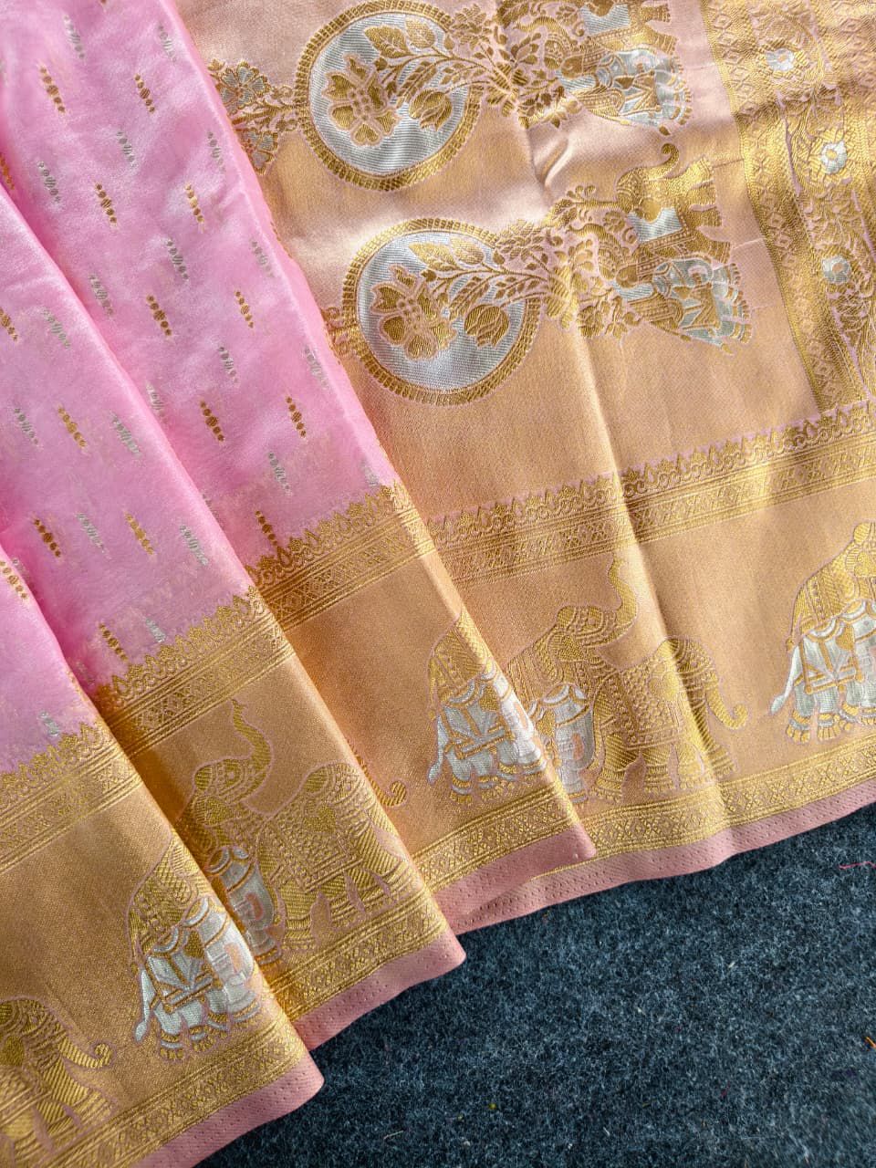 Soft teby silk saree