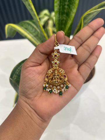 Beautiful Lakshmi devi tikka with rice pearls
