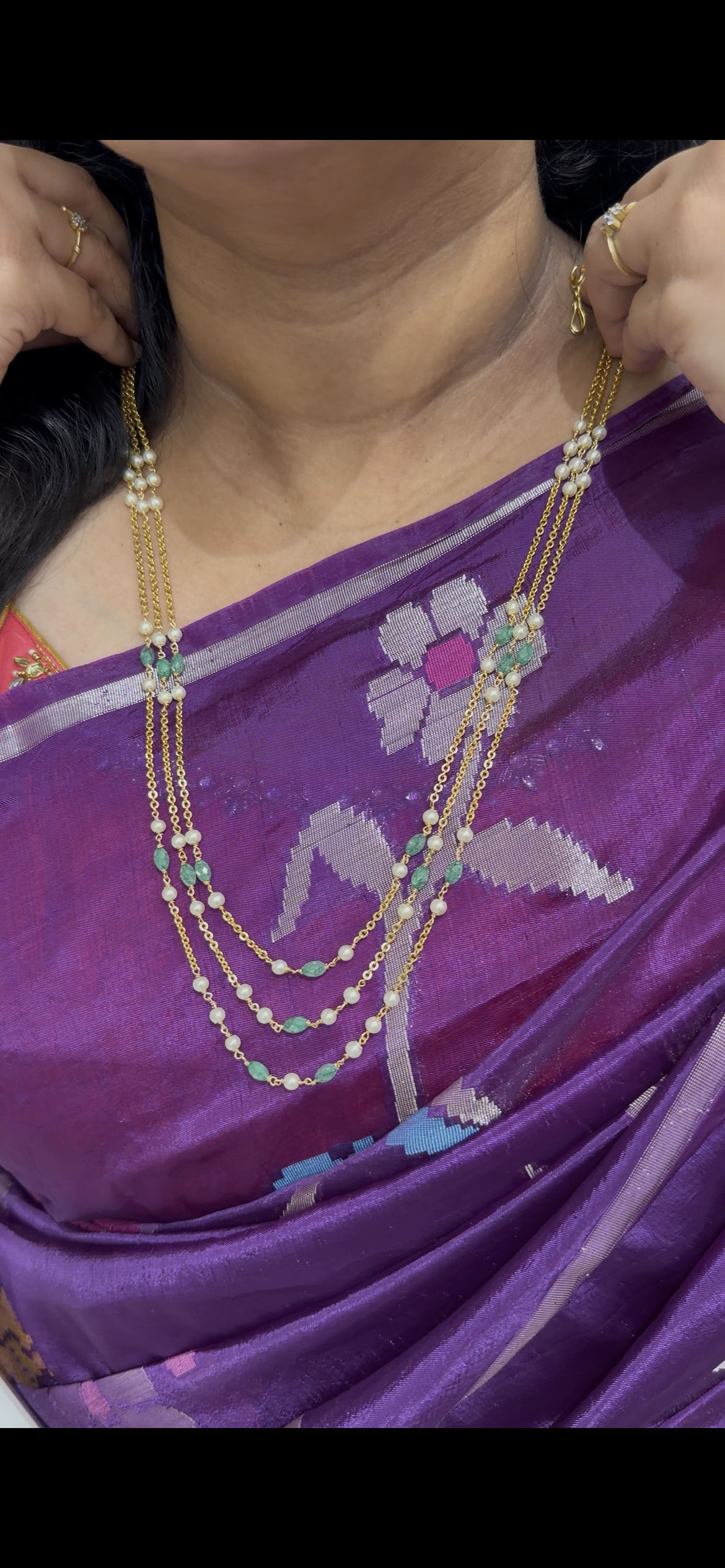 Beautiful handmaking chandraharam & beads chain 18 to 20 inchs long
